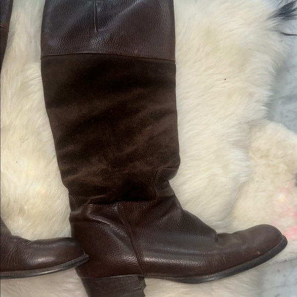 MAX STUDIO Brown Leather Knee-High Boots - Picture 9 of 9